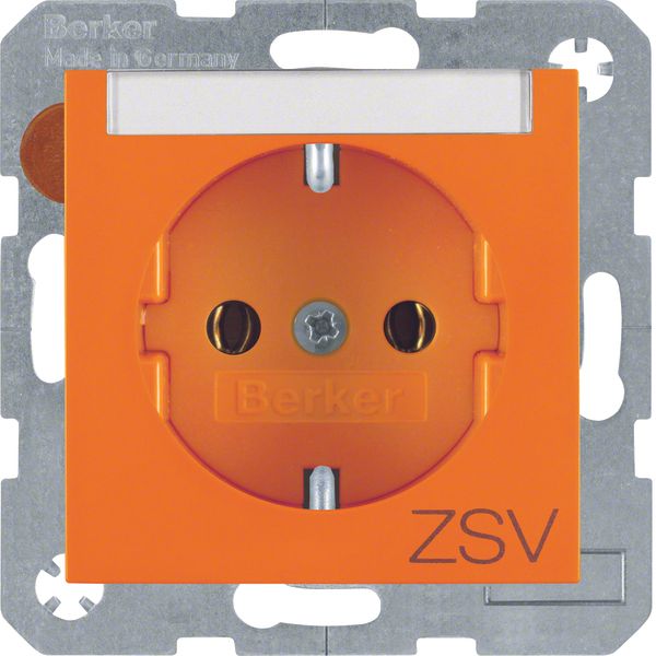 SCHUKO soc. out. "ZSV" imprint, S.1/B.3/B.7, orange glossy image 1