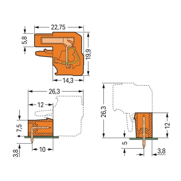 1-conductor female connector, angled CAGE CLAMP® 2.5 mm² orange image 3