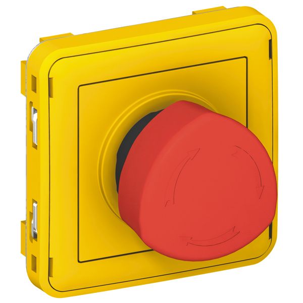 Emergency stop button Plexo IP 55 - stay-put 1/4 release- modular - grey/yellow image 1