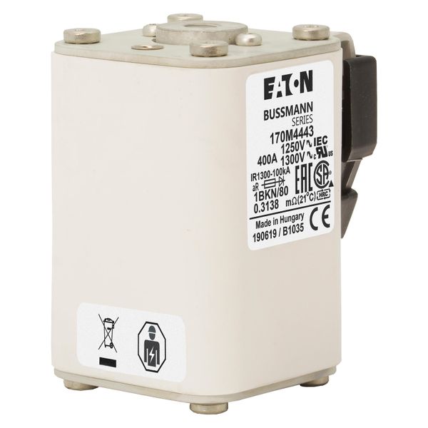 Fuse-link, high speed, 400 A, AC 1250 V, size 1, 53 x 69 x 80 mm, aR, IEC, UL, single indicator image 13