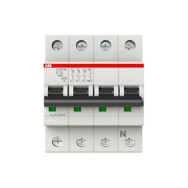 S203-B13NA Miniature Circuit Breaker - 3+NP - B - 13 A image 5