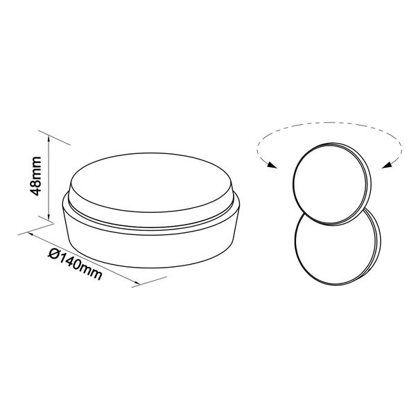 Niku LED Round 12W 600lm 3000K IP54 anthracite image 3