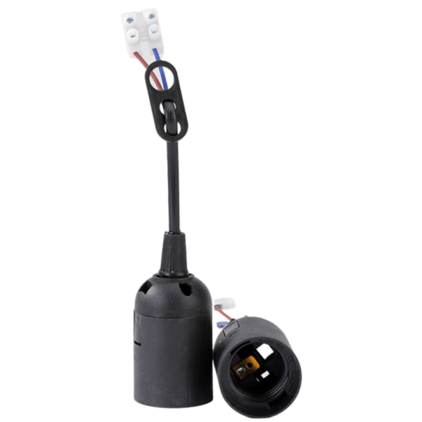 Screw Lamp Holder E27 Black (3-Pack Blister) THORGEON image 1