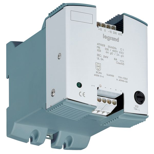 Filtered rectified power supply 1 phase - prim 230-400 V / sec 24 V= - 120 W image 1
