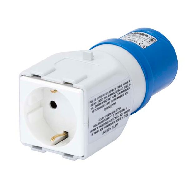 SYSTEM ADAPTOR - FROM INDUSTRIAL TO DOMESTIC IP44 - SOCKET-OUTLET 2P+E 16A 230V ac 50/60HZ - 1 PLUG 2P+E 10/16A GERMAN STD. image 2