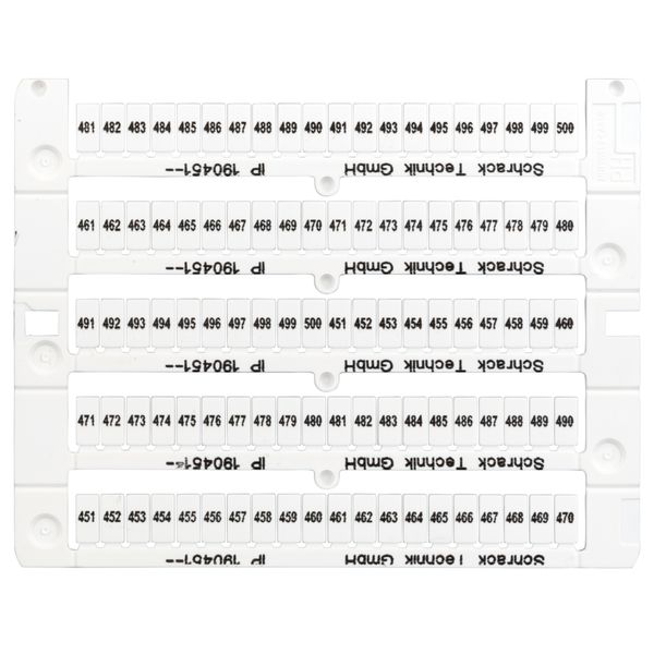 Marking tags for TB and ST - terminals, 451-500 (each 2x) image 1