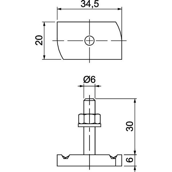 MS41HB M6x30 ZL Hammerhead screw for profile rail MS4121/4141 M6x30mm image 2