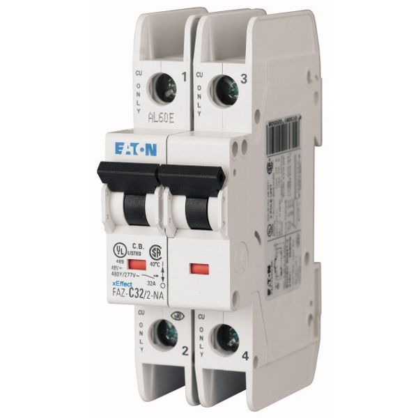 Miniature circuit breaker (MCB), 50 A, 2p, characteristic: B, NA image 1