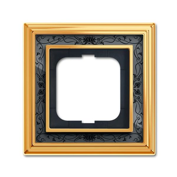 1721-833-500 Cover Frame Busch-dynasty® polished brass decor anthracite image 1