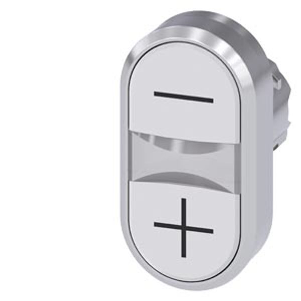 Twin pushbutton, 22 mm, round, metal, shiny, white: -, white:...3SU1050-3AB66-0AL0-Z X90 image 1