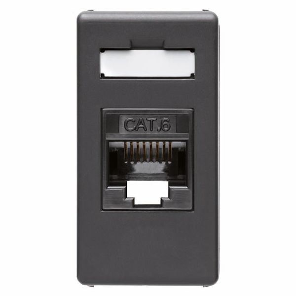 RJ45 CONNECTOR - 4 PAIR - CATEGORY 6 - UTP - TOOLLESS - 1 MODULE - SYSTEM BLACK image 2