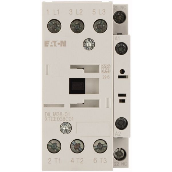 Contactor, 3 pole, 380 V 400 V 18.5 kW, 1 NC, 110 V 50/60 Hz, AC operation, Screw terminals image 2