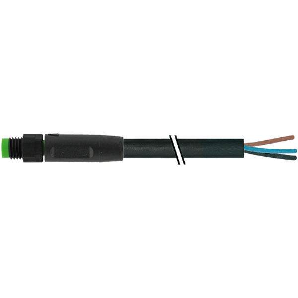 M8 male 0° A-cod. with cable Lite PVC 4x0.25 bk UL/CSA 10m image 1