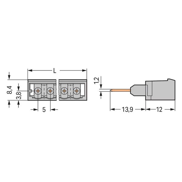 Male connector for rail-mount terminal blocks 1.2 x 1.2 mm pins straig image 3