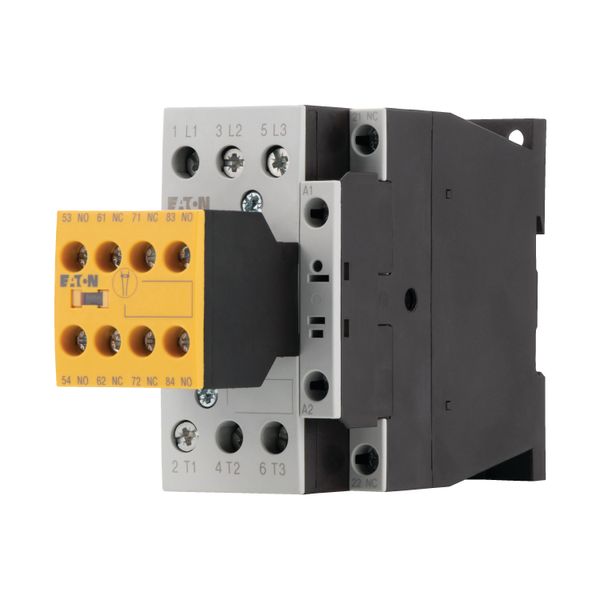 Safety contactor, 380 V 400 V: 11 kW, 2 N/O, 3 NC, RDC 24: 24 - 27 V DC, DC operation, Screw terminals, with mirror contact. image 6
