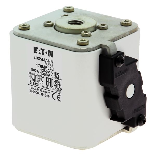 Fuse-link, high speed, 800 A, AC 1250 V, size 3, 76 x 92 x 83 mm, aR, IEC, UL, single indicator image 7