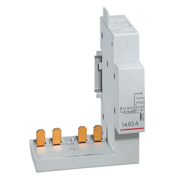 Comb connection module for 40A and 63A contactor - with automatic terminal - 4P - 1 module image 1