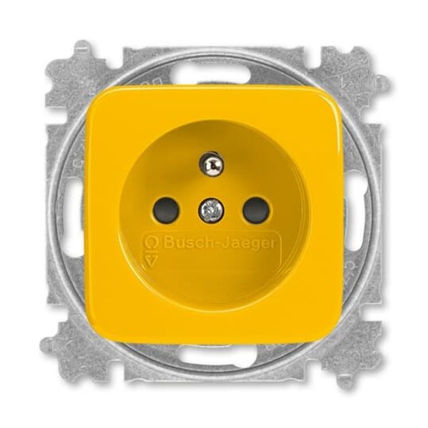 5519B-A02357 Y Outlet single with pin + cover shutt. Yellow image 1