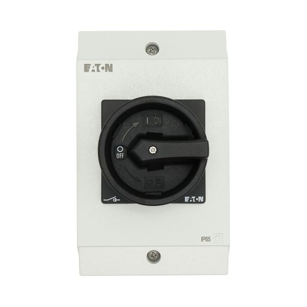 Safety switch, P1, 25 A, 3 pole, STOP function, With black rotary handle and locking ring, Lockable in position 0 with cover interlock, with warning l image 42