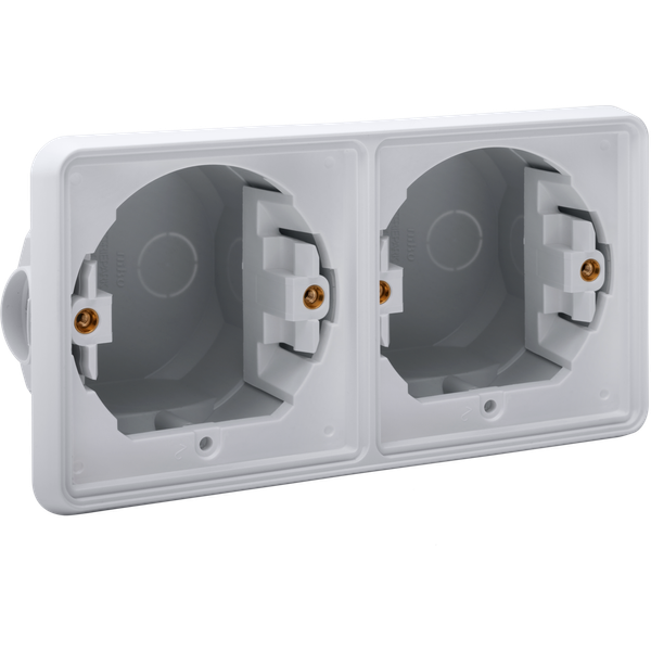 Splashproof double horizontal flush-mounting box for two functions, gr image 2