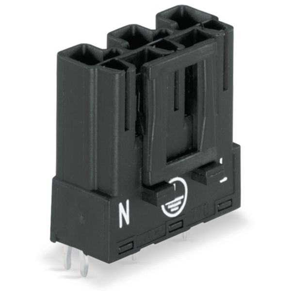 Plug for PCBs straight 3-pole black image 1