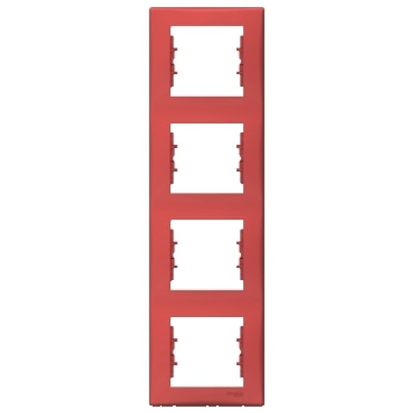 Sedna - vertical 4-gang frame - red image 1