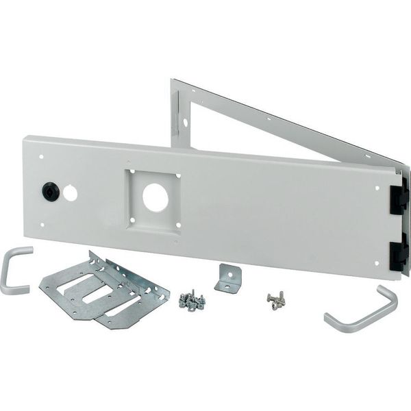 Opening metal front plate for drawer, NZM, closed IP55, H=150mm, grey image 3