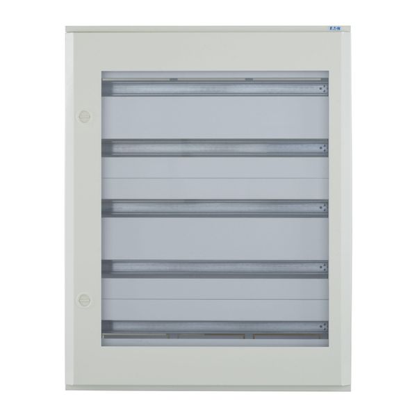Complete surface-mounted flat distribution board with window, white, 33 SU per row, 5 rows, type C image 6