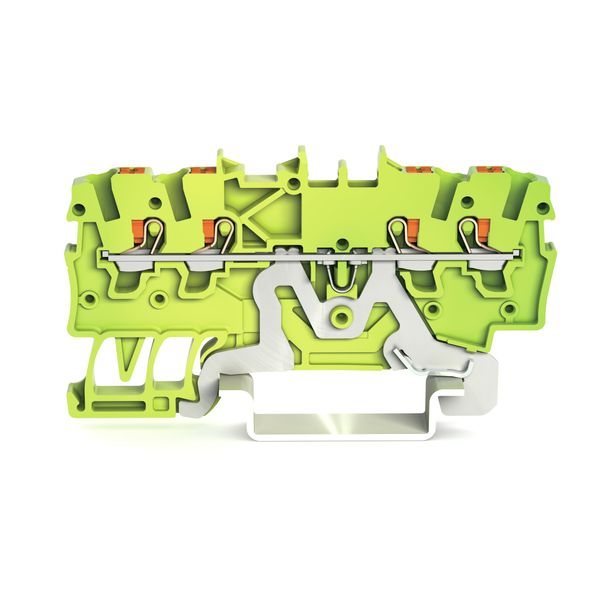 4-conductor ground terminal block with push-button 1 mm² green-yellow image 1