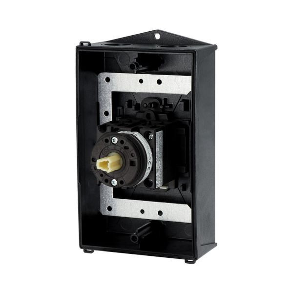 Main switch, T0, 20 A, surface mounting, 3 contact unit(s), 3 pole, 2 N/O, 1 N/C, STOP function, Lockable in the 0 (Off) position, hard knockout versi image 49