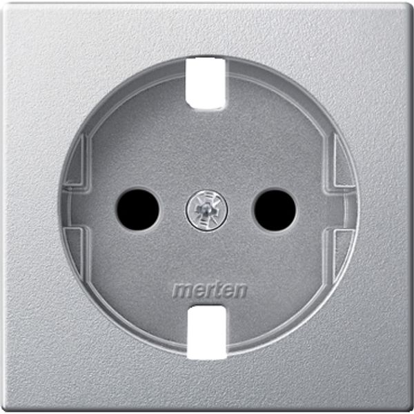 Central plate for SCHUKO socket-outlet insert, aluminium, System M image 2