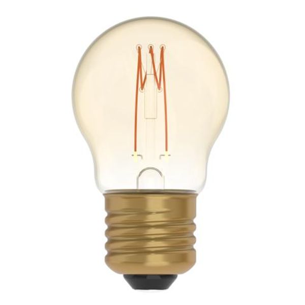 LED Filament Bulb - Globe G45 E27 2.5W 136lm 1800K Gold 330°  - Dimmable image 1