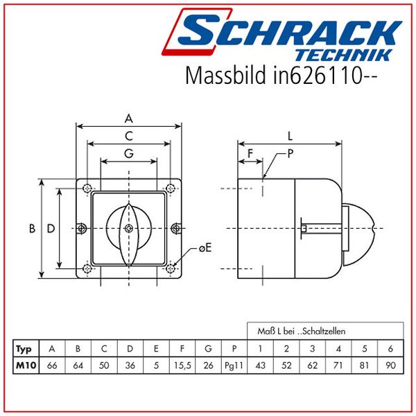 Changeover switch w. 0 Pos., 1P, 10A, central mount. 22,5mm image 9