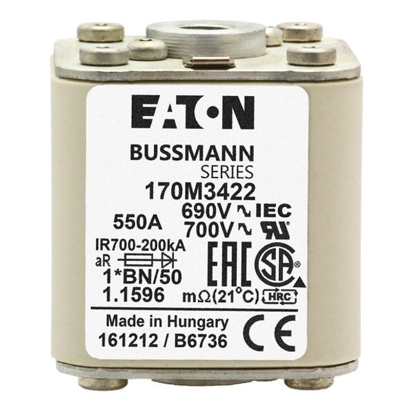 Fuse-link, high speed, 80 A, AC 1250 V, compact size 1, 45 x 59 x 81 mm, aR, IEC, UL, single indicator image 8