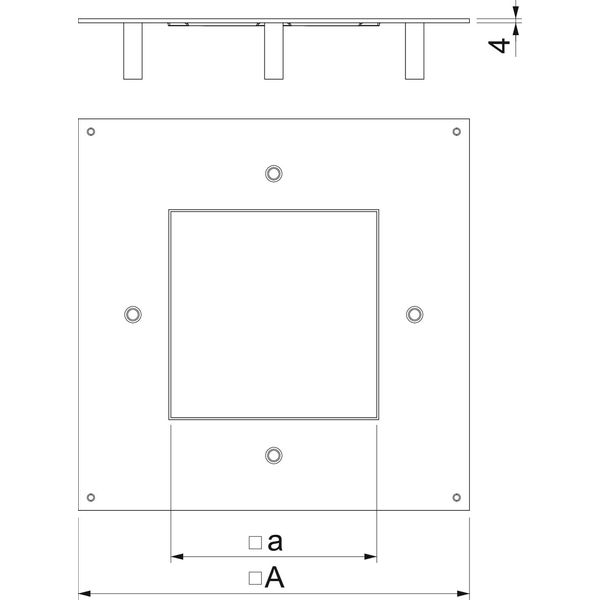 DUG 350-3 4SL Heavy-duty mounting lid 350-3 for nominal size 4 382x382x59 image 2