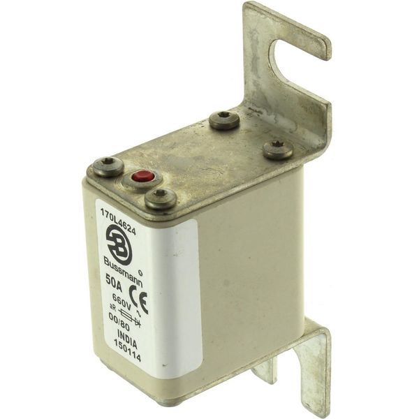 Fuse-link, high speed, 50 A, AC 660 V, size 00, 30 x 51 x 98 mm, aR, DIN, IEC, single indicator image 5