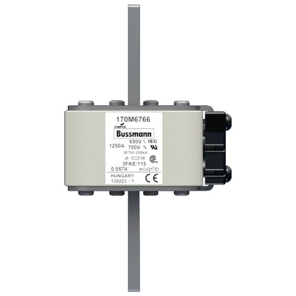 Fuse-link, high speed, 1250 A, AC 690 V, size 3, 76 x 92 x 139 mm, aR, IEC, UL, single indicator image 1