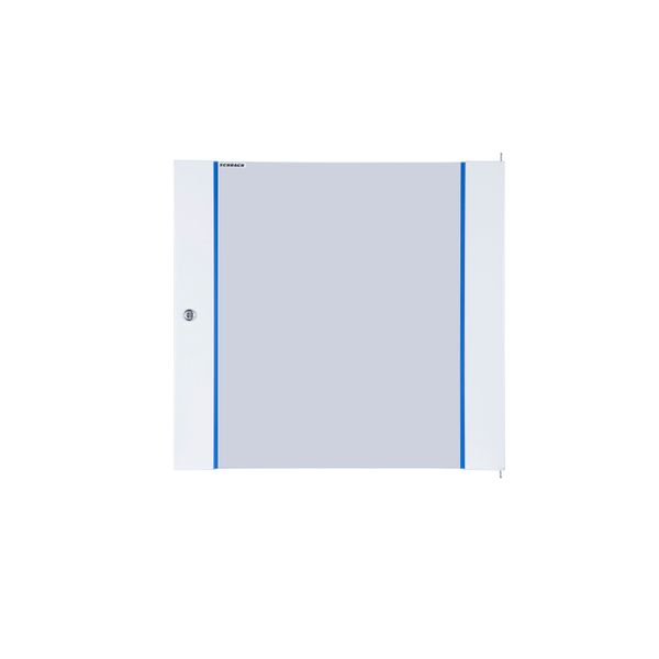 Glas door for wallmounting encl. S-RACK 12U, W=600, RAL7035 image 1