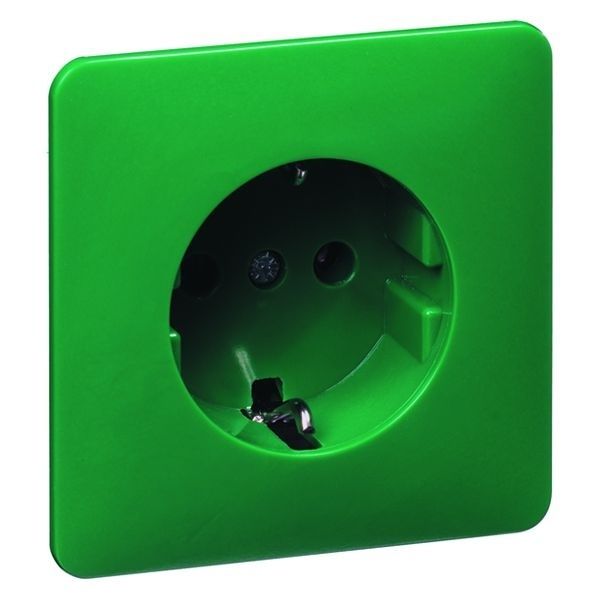 PEHA Socket outlet SCHUKO green enhanced contact protection image 1