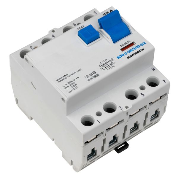 Residual current circuit breaker 100A,4-p,300mA,type S, A,FU image 5