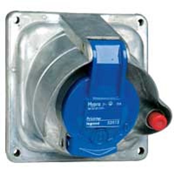 Panel mounting socket Prisinter Hypra -IP 44/55 - 200/250V~ -16 A - 2P+E - metal image 1