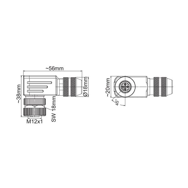 Accessories M12 socket, right angle 5-pole image 5