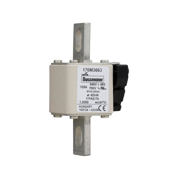 Fuse-link, high speed, 125 A, AC 690 V, compact size 1, 45 x 59 x 110 mm, aR, IEC, UL image 5