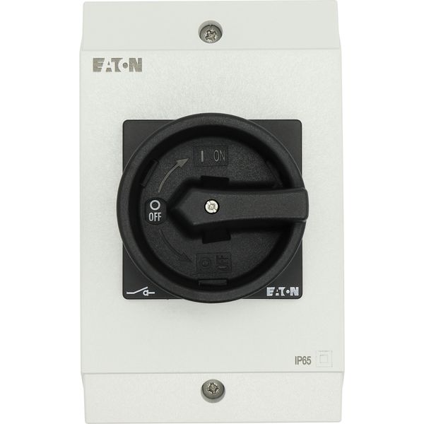 Safety switch, P1, 25 A, 3 pole, 1 N/O, 1 N/C, STOP function, With black rotary handle and locking ring, Lockable in position 0 with cover interlock, image 59