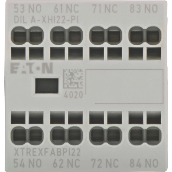 Auxiliary contact module, 4 pole, Ith= 16 A, 2 N/O, 2 NC, Front fixing, Push in terminals, DILA, DILM7 - DILM38 image 9