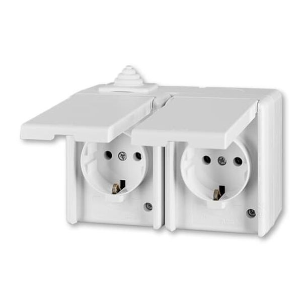5518-3029 B Double socket outlet with earthing contacts, with hinged lids ; 5518-3029 B image 1