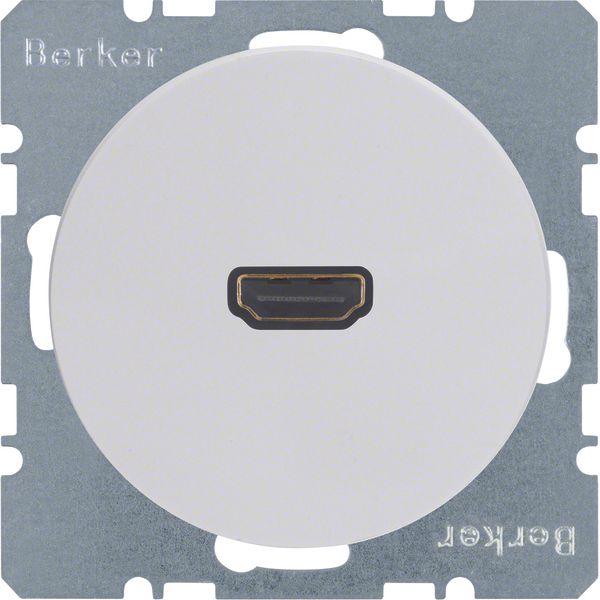 High definition soc. out. 90° plug connection, R.1/R.3, p. white gloss image 1