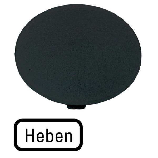 Button plate, mushroom black, raised image 1
