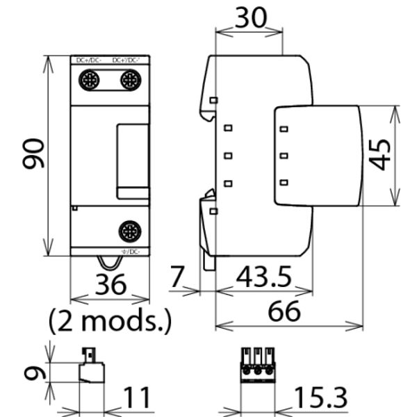 Coordin. DEHNsecure M type 1 lightning current arrester for d.c. circu image 2