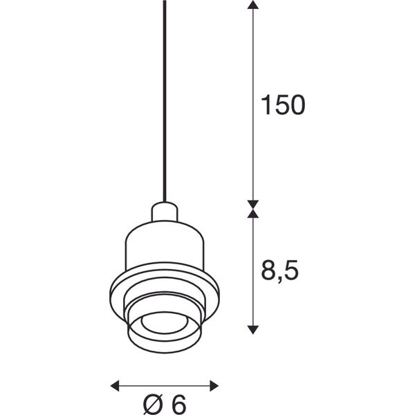 FENDA E27 pendant,chrome,without canopy & shade,open cable image 1